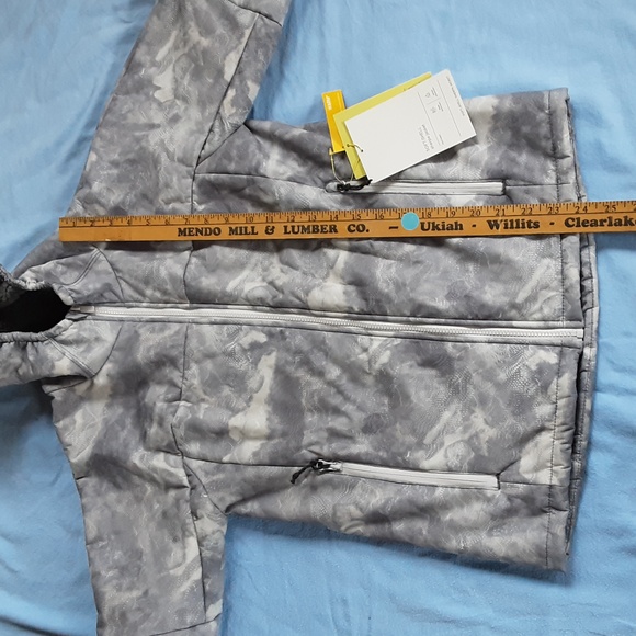 All In Motion grey tones soft-shell sherpa jacket juniors size large 12-14 nwt - Picture 3 of 16
